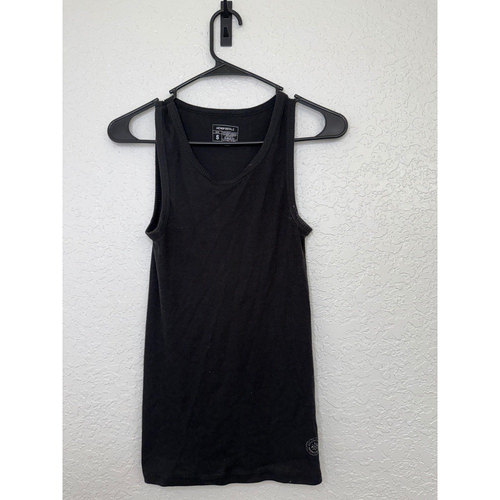 Aeropostale Black Ribbed Tank Top Womens Small Sleeveless‎ Casual